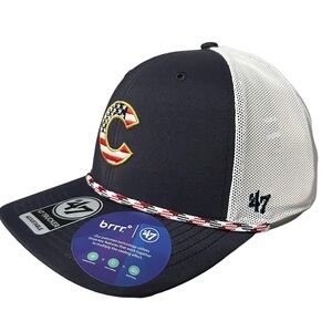 Chicago Cubs Flag Fill Rope 47 TRUCKER SnapBack Cap - OSFA